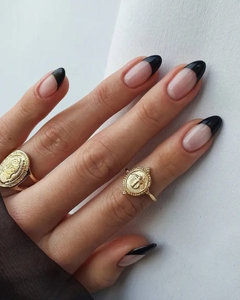 Black French nails