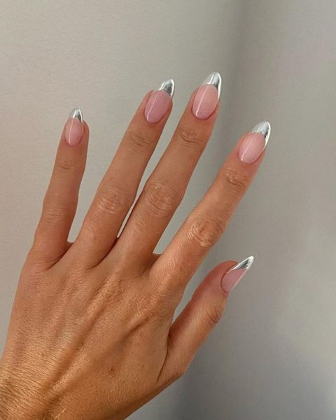 Chrome French nails