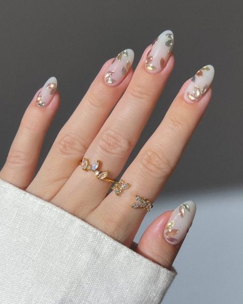 Milky White nails